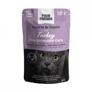 Four Friends Cat Sterilized Turky in Gravy 85 g