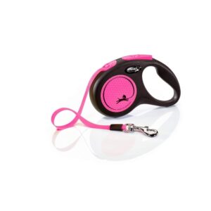 Flexi New Neon Small 5 m Bånd/15 kg (Rosa)