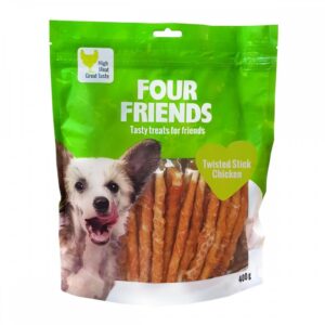 FourFriends Dog Twisted Stick Chicken 12