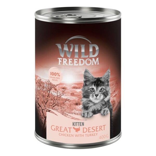 Wild Freedom Kitten 6 x 400 g - Wild Desert - Kalkun & Kylling