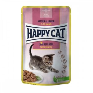 Happy Cat Kitten & Junior Farm Poultry 85 g