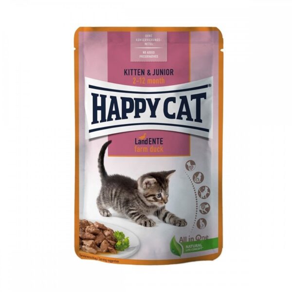 Happy Cat Kitten & Junior Farm Duck 85 g