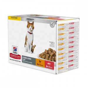 Hill's Science Plan Cat Adult Sterilised Salmon & Chicken 12x85 g