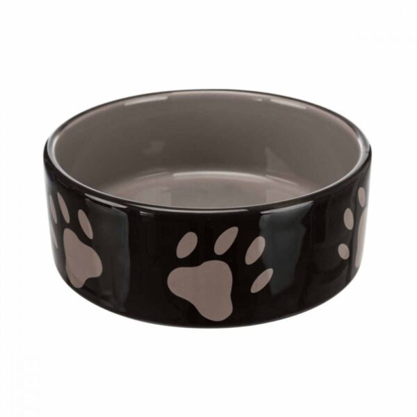 Trixe Hundematskål Svart med pote (1.4 l / 20 cm)