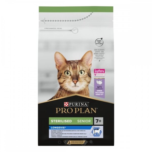 Purina Pro Plan Cat Senior Sterilised Longvis Turkey (1