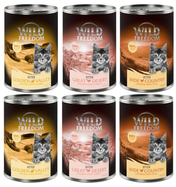 Wild Freedom Kitten 6 x 400 g Mixpakke: 2xWild Desert