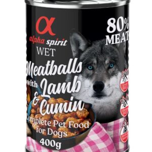 alpha spirit Dog Meatballs 6 x 400 g - Lam og krysskummel