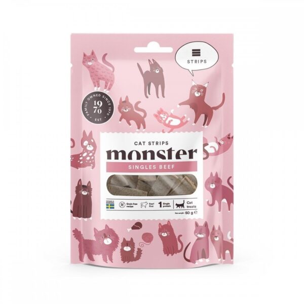 Monster Cat Strips Beef 50g