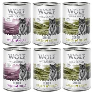 Wolf of Wilderness Senior - liten boks - Blandet pakke (Lam