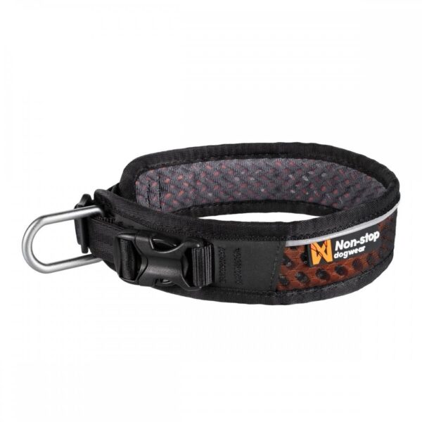 Non-stop Dogwear Rock Hundehalsbånd  Svart/Oransje (L)