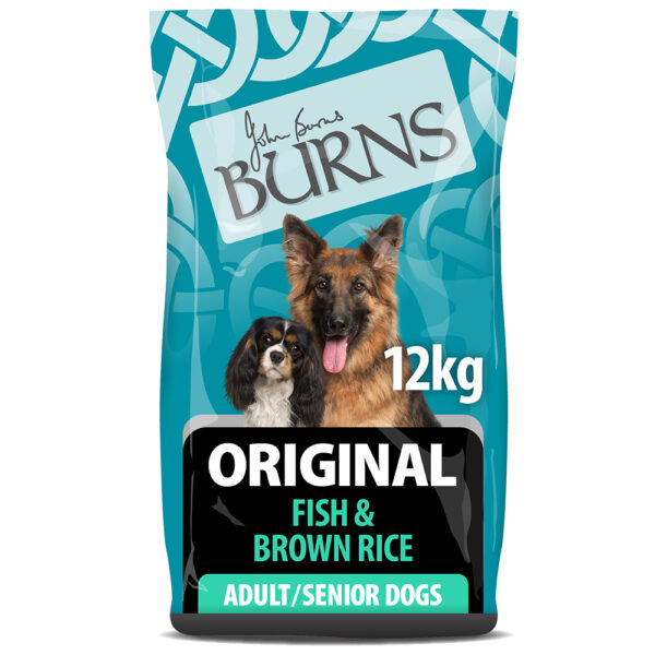 Burns Adult & Senior Original - fisk og brun ris - Økonomipakke: 2 x 12 kg