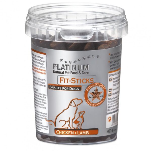 Platinum Fit Sticks Hundegodteri Kyckling och Lamm 300 g