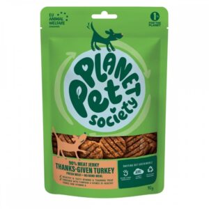 Planet Pet Society Dog Jerky Hundegodteri Kalkun 90 g