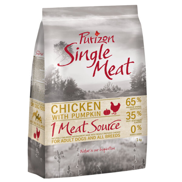 Purizon Single Meat Adult Kylling med gresskar - kornfri - 4 kg