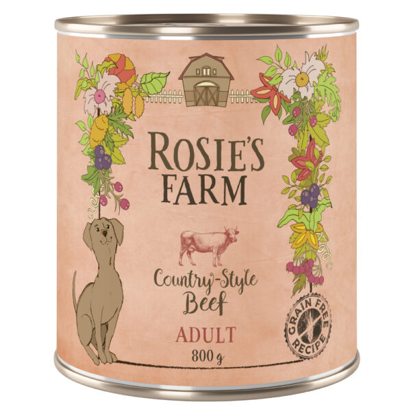 Økonomipakke Rosie's Farm Adult 24 x 800 g - Okse