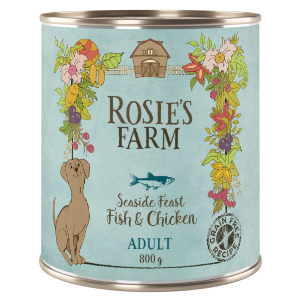 20 + 4 gratis! Rosie's Farm Adult 24 x 800 g - Fisk & Kylling