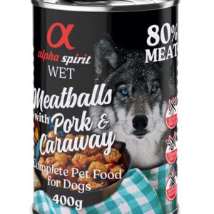 alpha spirit Dog Meatballs 6 x 400 g - Svin og karve