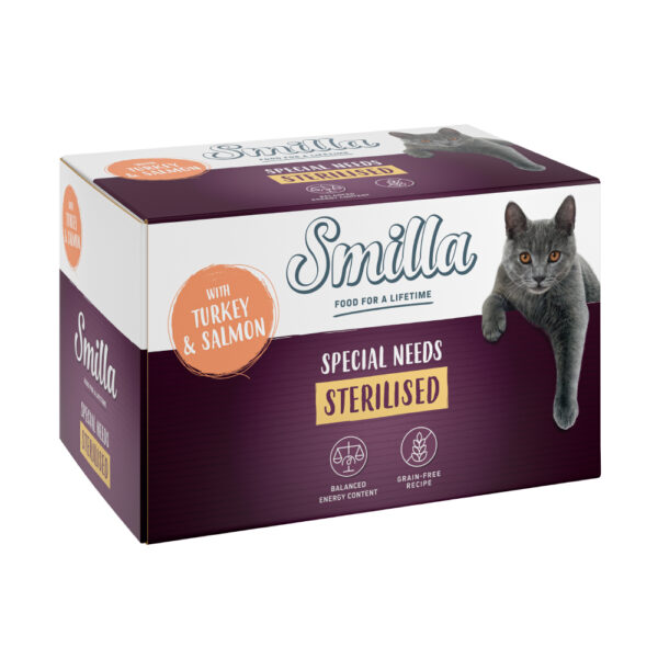 Smilla Sterilised Skåler 24 x 100 g - Kalkun med laks