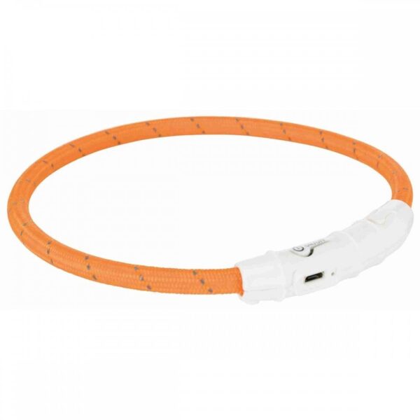 Trixie Flash Light LED-halsband Oransje (L-XL)