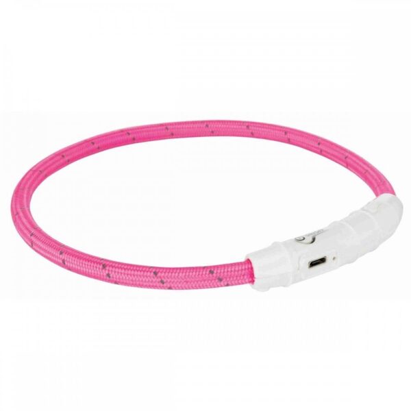 Trixie Flash Light LED-halsbånd Rosa (L-XL)