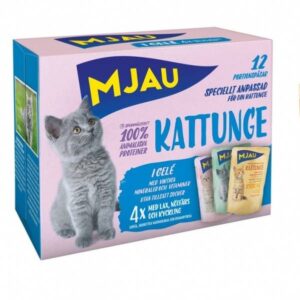 Mjau Multi våtfôr i gele kattunge 12pk