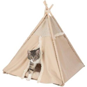 Beige Boho Tipi-telt til hund og katt