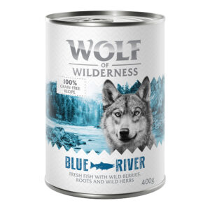 Økonomipakke: Wolf of Wilderness Adult 12 x 400 g - Blue River - Fisk