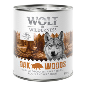 Økonomipakke: Wolf of Wilderness Adult 24 x 800 g - Oak Woods - Villsvin