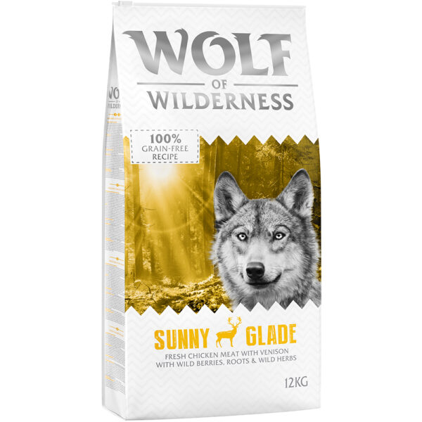 Økonomipakke: 2 x 12 kg Wolf of Wilderness Tørrfôr - Sunny Glade - Vilt