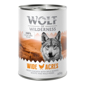 Økonomipakke: Wolf of Wilderness Adult 12 x 400 g - Wide Acres - Kylling