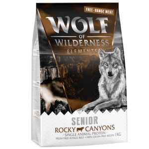 Wolf of Wilderness SENIOR "Rocky Canyons" okse fra frittgående oppdrett - uten korn - 1 kg