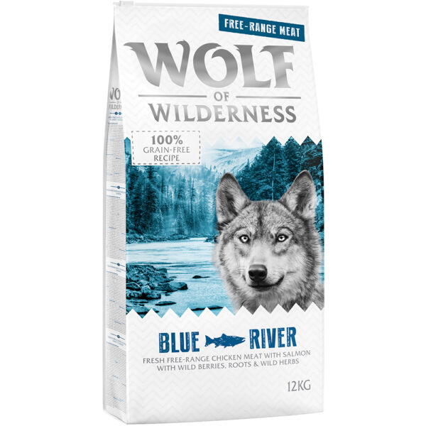 Wolf of Wilderness Adult "Blue River" - Frttgående kylling & laks - 12 kg