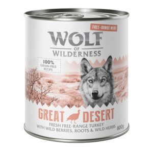 24 x 800g Wolf of Wilderness "Frittgående" - Great Desert - Frittgående kalkun