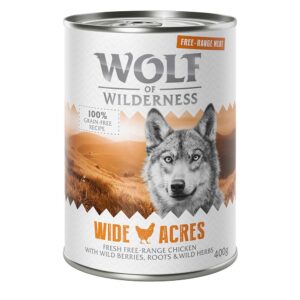 Wolf of Wilderness "Frittgående" 6 x 400 g - Wide Acres - Frittgående kylling