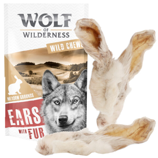 Wolf of Wilderness "Meadow Grounds" - Kaninører med pels - 400 g