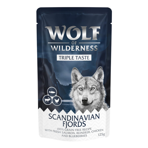 Wolf of Wilderness "Triple Taste" 12 x 125 g - Scandinavian Fjords - Laks