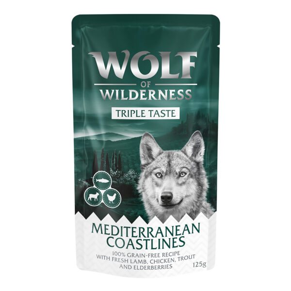 Wolf of Wilderness "Triple Taste" 12 x 125 g - Mediterranean Coastlines - Lam