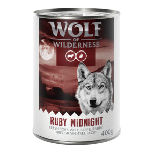 Wolf of Wilderness "Red Meat" 6 x 400 g - Ruby Midnight: Gris