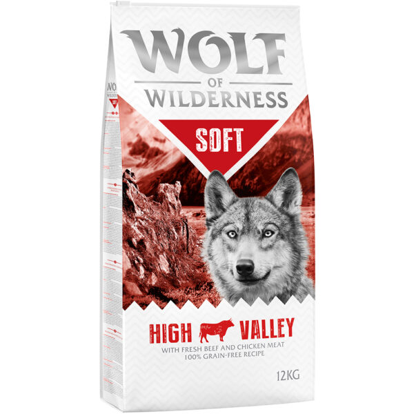 Wolf of Wilderness "Soft - High Valley" - Storfekjøtt - Økonomipakke: 2 x 12 kg