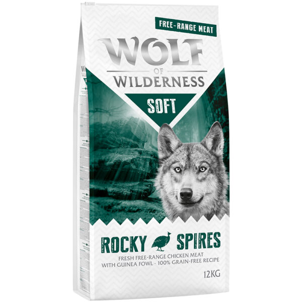 Wolf of Wilderness "Soft - Rocky Spires" - Frittgående kylling & perlehøns - 12 kg