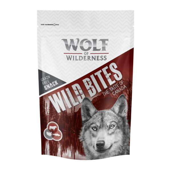 Opptil 20 % rabatt! 2 x 180 g Wolf of Wilderness "Wild Bites"-snacks - The Taste of Canada - Oksekjøtt