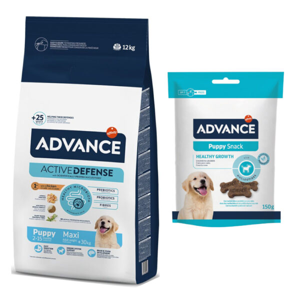 12/14 kg Advance + 150 g snacks gratis! - 12 kg Maxi Puppy Protect + 150 g Puppy Snack