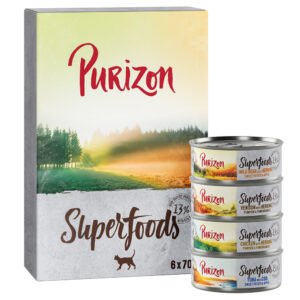 22 + 2 gratis! Purizon 24 x 70 g / 85g - Superfoods: Mixpakke (2xKylling