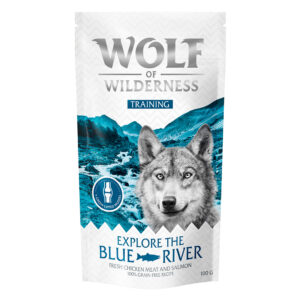 Spesialpris! 2 x 100 g Wolf of Wilderness Training Snack "Explore" - Blue River - Kylling & laks