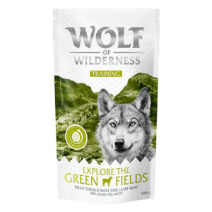 Wolf of Wilderness trening "Explore the green fields" kylling & lam - 3 x 100 g