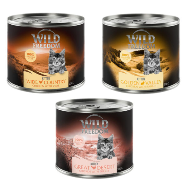 5 + 1 gratis! Wild Freedom 6 x 200 g - Mixpakke: Kitten