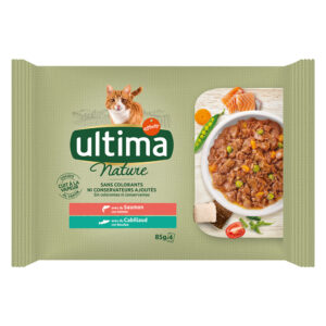 Ultima Cat Nature 4 x 85 g - Laks & Torsk