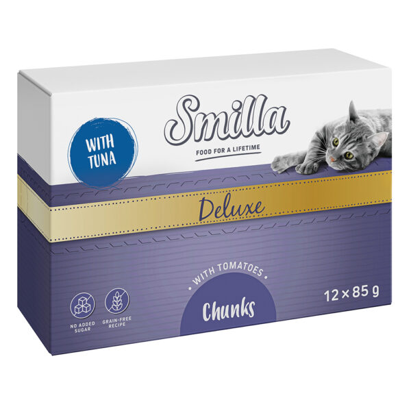 Smilla Deluxe biter 12 x 85 g - Tunfisk og tomat