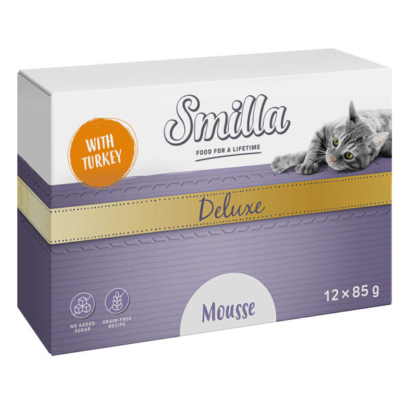 Smilla Deluxe Mousse 48 x 85 g - med kalkun og basilikum