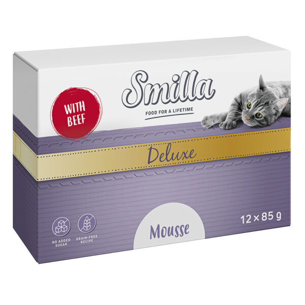 Smilla Deluxe Mousse 48 x 85 g - med storfe og timian